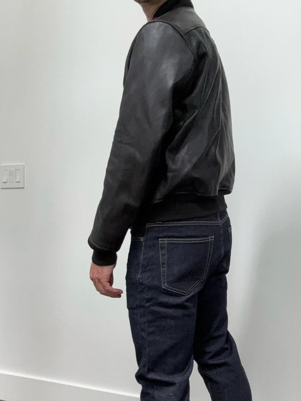 Buck Mason Men’s Bruiser Leather Bomber Jacket Size Small Black New